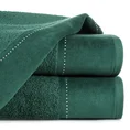 EWA MINGE Ręcznik KARINA w kolorze butelkowej zieleni, zdobiony aplikacją z cyrkonii na miękkiej szenilowej bordiurze - 70 x 140 cm - butelkowy zielony 1