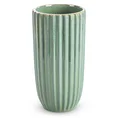 Wazon ceramiczny na donicę ARINA ze żłobieniami - ∅ 13 x 25 cm - zielony 2