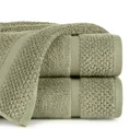 Ręcznik VILIA z puszystej i wyjątkowo grubej przędzy bawełnianej  podkreślony ryżową bordiurą - 50 x 90 cm - zielony 1