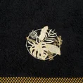 Ręcznik  PALMS bawełniany z haftowaną bordiurą w egzotyczne liście - 70 x 140 cm - czarny 2