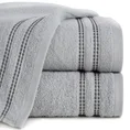 Ręcznik ALLY z bordiurą w pasy przetykany kontrastującą nicią miękki i puszysty, zero twist - 30 x 50 cm - srebrny 1