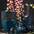 Wazon ceramiczny w nowoczesnym stylu zdobiony drobnymi lśniącymi kryształkami - 23 x 9 x 10 cm - granatowy 3