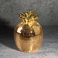 Ananas  - złota figurka ceramiczna dekorowana szkiełkami w stylu glamour - ∅ 11 x 16 cm - złoty 1
