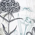EUROFIRANY PREMIUM Komplet pościeli z wysokogatunkowej bawełny hiszpańskiej  z nadrukiem panelowym  wzór z graficznymi kwiatami - 220 x 200 cm - biały 2