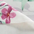 Bieżnik NATU z tkaniny z dodatkiem lnu z nadrukiem z motywem roślinnym - 40 x 180 cm - biały 10
