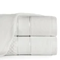 Puszysty ręcznik JESSI z fakturą wytłaczanej krateczki i welurową bordiurą - 50 x 90 cm - biały 1