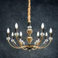 Lampa ośmioramienna MELBA z kryształami - ∅ 71 x 120 cm - złoty 1