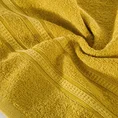 EUROFIRANY PREMIUM Ręcznik MILA  z włókien bambusowych z  bordiurą tkaną w ozdobne pasy 3D - 50 x 90 cm - musztardowy 5
