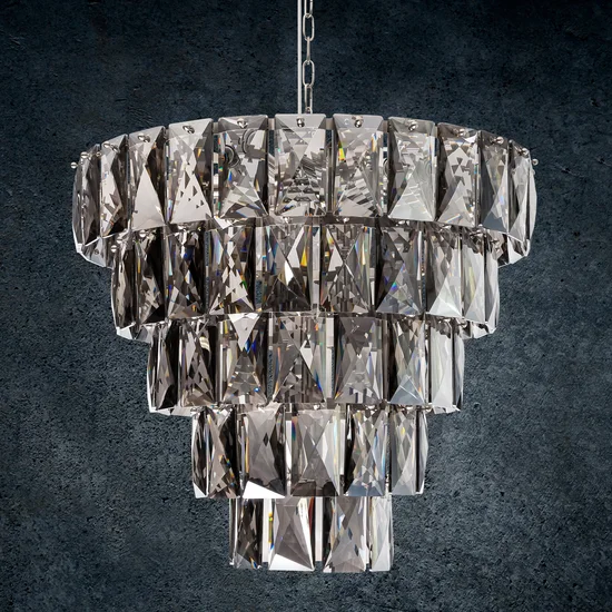 Lampa  DANTE z kryształowymi zawieszkami - ∅ 60 x 60 cm - złoty