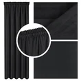 Zasłona DORA z gładkiej i miękkiej w dotyku tkaniny o welurowej strukturze - 420 x 240 cm - czarny 10