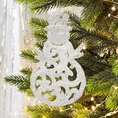 Ozdoba świąteczna BAŁWANEK dekorowany brokatem - 12 x 7 cm - srebrny 1