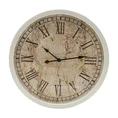 Dekoracyjny zegar ścienny z rzymskimi cyframi, styl retro, 40 cm średnicy - 40 x 7 x 40 cm - beżowy 1