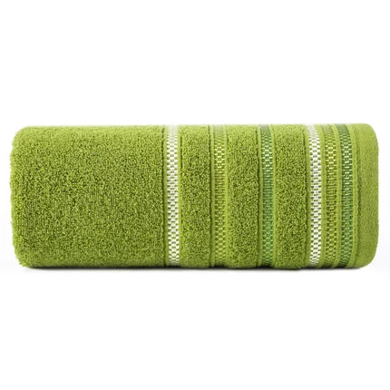Ręcznik LIVIA z kolorowymi paskami tkanymi we wzór jodełki Ręcznik LIVIA z kolorowymi paskami tkanymi we wzór jodełki - 50 x 90 cm
