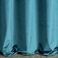 DIVA LINE Zasłona z welwetu zdobiona pasem geometrycznego wzoru z drobnych jasnozłotych dżetów - 140 x 250 cm - ciemnoturkusowy 3