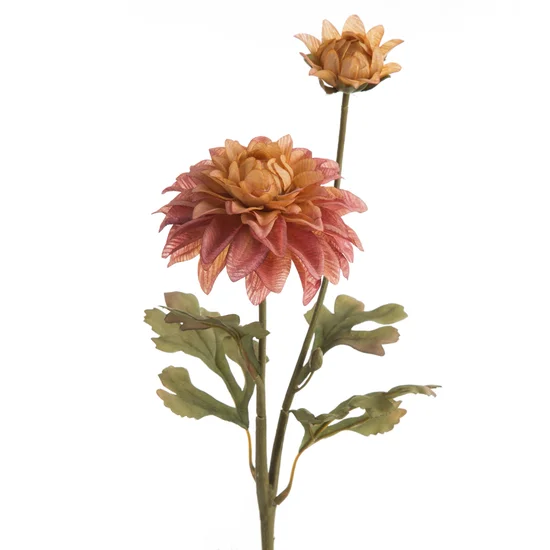 DALIA kwiat sztuczny dekoracyjny z płatkami z jedwabistej tkaniny - 55 cm - różowy