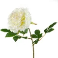 PIWONIA kwiat sztuczny dekoracyjny z płatkami z jedwabistej tkaniny - ∅ 18 x 78 cm - biały 1