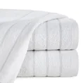 Ręcznik bawełniany DALI z bordiurą w paseczki przetykane srebrną nitką - 70 x 140 cm - biały 1
