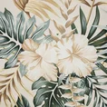 ELLA LINE Komplet pościeli z wysokogatunkowej satyny bawełnianej z motywem egzotycznych kwiatów i liści - 220 x 200 cm - beżowy 2