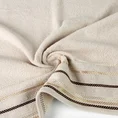 Ręcznik LIVIA  z kolorowymi paskami tkanymi we wzór jodełki - 30 x 50 cm - beżowy 4