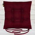 ADORE dwustronna welurowa poduszka siedziskowa na krzesło z czterema pikowaniami, gramatura 195 g/m2 - 40 x 40 x 8 cm - bordowy 1