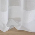 Firana z matowej etaminy zdobiona pasami z moherową błyszczącą nicią - 140 x 250 cm - biały 3