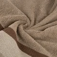 Ręcznik MARIT z ozdobną bordiurą z drobnym żakardowym wzorem - 50 x 90 cm - ciemnobeżowy 5