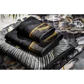 LIMITED COLLECTION ręcznik SALVIA z welwetową bordiurą z motywem płatków peonii PASJA CZERNI - 70 x 140 cm - czarny 8