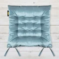 Dwustronna welwetowa poduszka siedziskowa na krzesło z szesnastoma pikowaniami, gramatura 260 g/m2 - 40 x 40 x 6 cm - niebieski 1