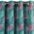 Zasłona PALMIRA  z welwetu z nadrukiem kolorowych liści palmy - 140 x 270 cm - wielokolorowy 4