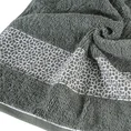 Ręcznik bawełniany z geometrycznym wzorem - 50 x 90 cm - stalowy 5