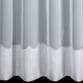 Tkanina firanowa z woalu zakończona wzorem Kornelia podwójnym podwinięciem i ozdobnym haftem - 290 cm - biały 3