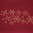 Ręcznik świąteczny SANTA 16 bawełniany ze złotym haftem śnieżynek - 50 x 90 cm - czerwony 2
