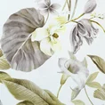 Zasłona z miękkiego welwetu z nadrukiem liści i kwiatów w stonowanej kolorystyce - 140 x 250 cm - oliwkowy 7