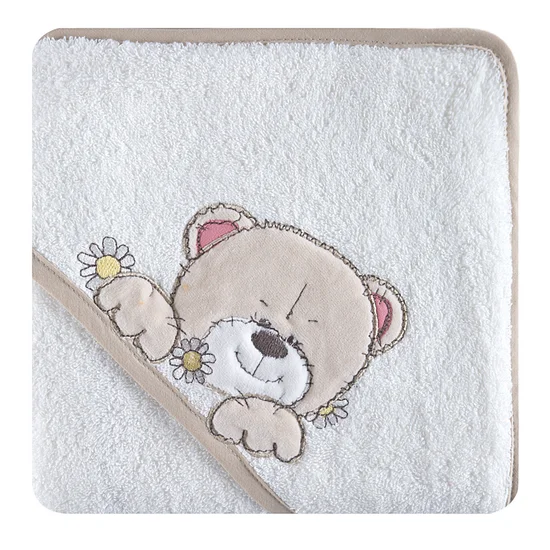 Ręcznik dziecięcy z kapturkiem - 75 x 75 cm - biały