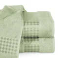 Ręcznik BAMBO02 w kolorze miętowym, z domieszką włókien bambusowych, z ozdobną bordiurą z geometrycznym wzorem - 50 x 90 cm - miętowy 1