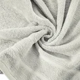 Ręcznik z ozdobną bordiurą w pasy - 50 x 90 cm - srebrny 5