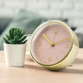Dekoracyjny zegar stołowy w stylu vintage różowo-złoty - 11 x 4 x 11 cm - pudrowy róż 4