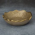 Misa ceramiczna SELMA z wytłaczanym wzorem brązowo-złota - ∅ 20 x 6 cm - brązowy 1