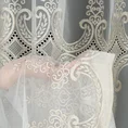 Tkanina firanowa matowa mikrosiateczka  zakończona eleganckim ornamentowym haftem - 290 cm - biały 2