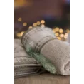 Ręcznik HOLLY 01 świąteczny z żakardową bordiurą  w kratę i haftem ze śnieżynkami - 70 x 140 cm - jasnobeżowy 7
