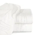 Ręcznik bawełniany z błyszczącymi cyrkoniami - 70 x 140 cm - kremowy 1