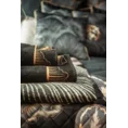 LIMITED COLLECTION ręcznik SALVIA z welwetową bordiurą z motywem płatków peonii PASJA CZERNI - 70 x 140 cm - czarny 10