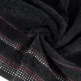 Ręcznik POLA z żakardową bordiurą zdobioną stebnowaniem - 50 x 90 cm - czarny 5