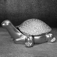 Żółw puzderko - figurka ceramiczna  RISO z drobnym wzorem - 20 x 14 x 9 cm - srebrny 1