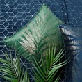 Poszewka z miękkiego welwetu ze złocistym nadrukiem liści i wypustką na brzegach - 40 x 40 cm - ciemnoturkusowy 3