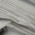 Bieżnik GLEN 3 welwetowy zdobiony dwoma pasami srebrnej wstążki z drobnymi cyrkoniami - 35 x 220 cm - srebrny 4