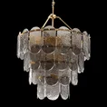 Lampa  DAKOTA ze szklanymi zawieszkami z dymionego szkła - ∅ 67 x 100 cm - złoty 12