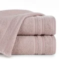 Ręcznik EMINA bawełniany z bordiurą podkreśloną klasycznymi paskami - 50 x 90 cm - pudrowy róż 1