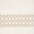 DIVA LINE Zasłona z welwetu zdobiona pasem geometrycznego wzoru z drobnych jasnozłotych dżetów - 140 x 250 cm - beżowy 7