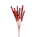 Zimowa gałązka dekoracyjna z kulkami obsypana brokatem - 20 x 10 cm - czerwony 2